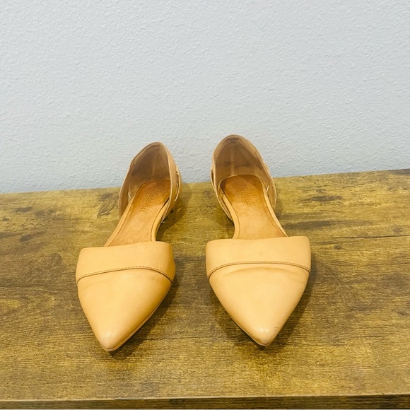 Madewell Tan Leather Pointed Toe Ballet Flats Womens Size 6.5 - Picture 2 of 13